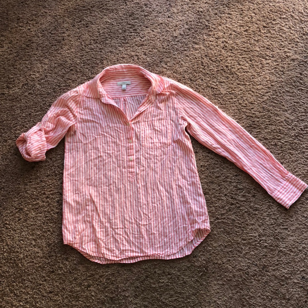 J Crew Quarter Button Front Shirt